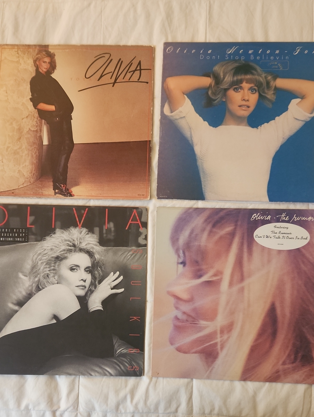 Olivia Newton-John 4 Vinyl Record Lot - Multicolor Covers -- Good To VG++ Cond.